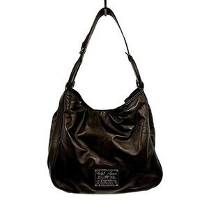 RALPH LAUREN Purple Label Nappa Stirrup Hobo Bag • black leather, silver